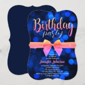Fantabulous Blue Bubbles Anniversaire Invitation (Devant / Derrière)