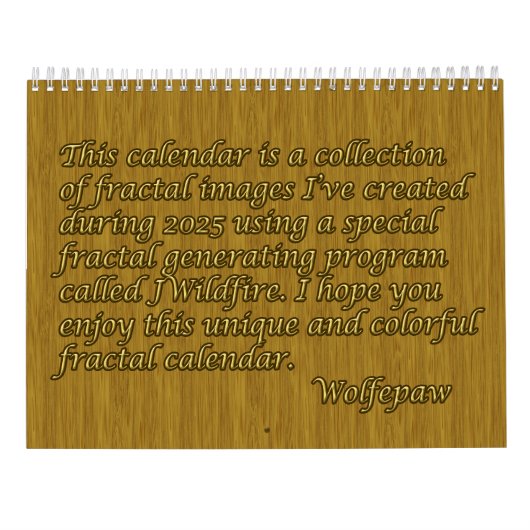Fantabulous Fractals Calendar Kalender (Achterkant)
