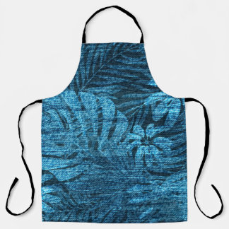 Fantachtige jeans met tropische bladeren schort