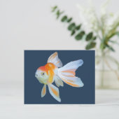 Fantail Goldfish Waterverf Briefkaart (Staand voorkant)
