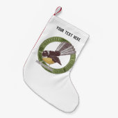 Fantail New Zealand Bird Kleine Kerstsok (Voorkant (Hangend))