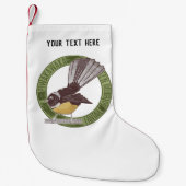 Fantail New Zealand Bird Kleine Kerstsok (Voorkant)