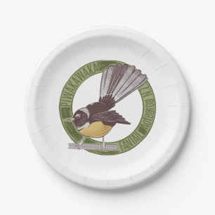 Fantail New Zealand Bird Papieren Bordje