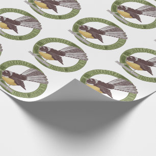 Fantail New Zealand Native Bird Aotearoa NZ Cadeaupapier