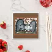 Fantail Pigeons Matched Pair Servetten (Insitu)