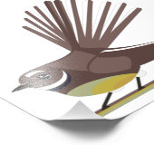 Fantail piwakawaka NZ VOGEL Foto Afdruk (Hoek)