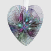 Fantaisie Abstraite Fleur de Fractale Colorée Cœur (devant)