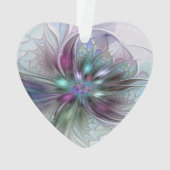 Fantaisie Abstraite Fleur de Fractale Colorée Cœur (dos)