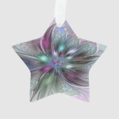 Fantaisie Abstraite Fleur Étoile Fractale Colorée (dos)