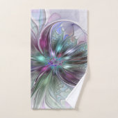 Fantaisie Abstraite Moderne Fleur Fractale Colorée (Serviette à main)