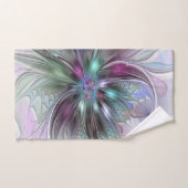 Fantaisie Abstraite Moderne Fleur Fractale Colorée (Serviette à main)