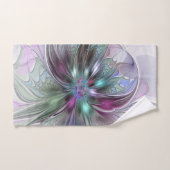 Fantaisie Abstraite Moderne Fleur Fractale Colorée (Serviette à main)