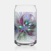 Fantaisie Abstraite Moderne Fleur Fractale Colorée (Verso)