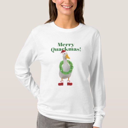 Fantaisie Canard Noël Joyeux Quackmas T-shirt (Devant)
