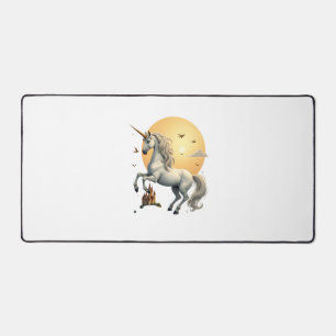 Fantaisie d'art de licorne au clair de lune avec u