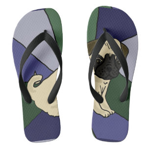 Fantaisie de Carlin Dog Les tongs d'art Abstrait