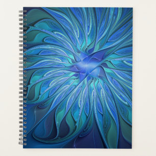 Fantaisie de motif de fleur bleue, art fractal abs