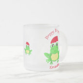 Fantaisie de Noël Santa Hat Novelty Frosted Mug (Devant droit)