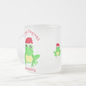 Fantaisie de Noël Santa Hat Novelty Frosted Mug (Devant gauche)