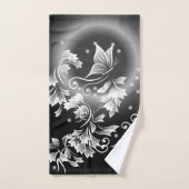 Fantaisie de papillon noir et blanc (Serviette à main)