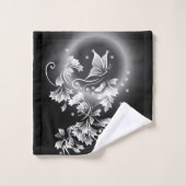 Fantaisie de papillon noir et blanc (Gant de toilette)