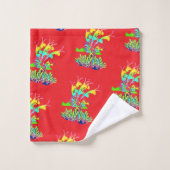 Fantaisie Floral Rouge  (Gant de toilette)