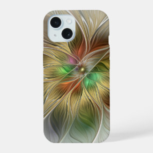 Fantaisie florale avec abstrait fractal moderne or