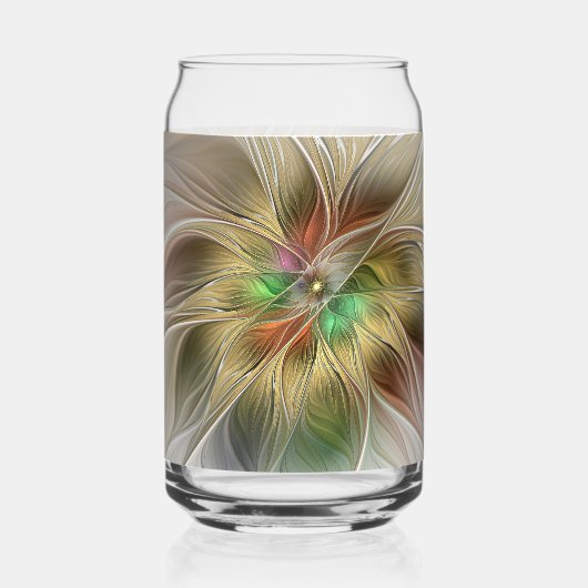 Fantaisie florale avec abstrait fractal moderne or (Recto)