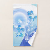 Fantaisie florale blanche bleue (Serviette à main)