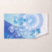 Fantaisie florale blanche bleue (Serviette à main)