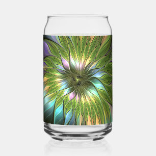 Fantaisie florale fractale d'art coloré lumineux