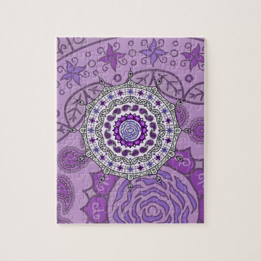 Fantaisie Mehndi Argent Puzzle (Vertical)
