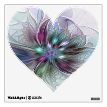 Fantaisie Moderne Fleur Fractale Colorée Cœur