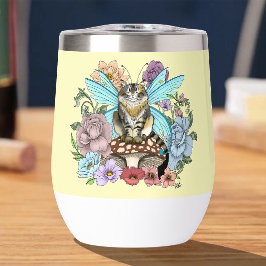 Fantaisie Pastel Chat Féerique Tigré Floral