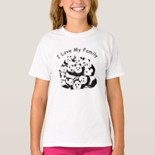 Fantaisie T-shirt Panda avec texte - I Love My Fam