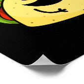 Fantas-taco Funny Fantastic Taco Pun Dark BG Poster (Hoek)