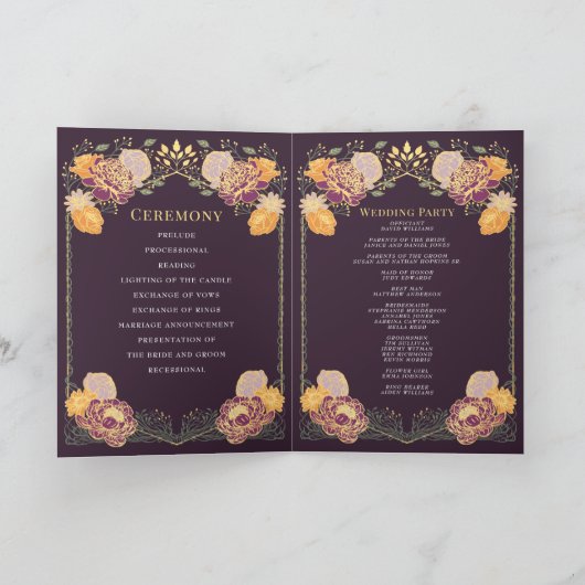 Fantasie betoverde bloementuin bruiloft programma (Binnen)