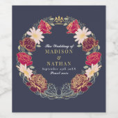 Fantasie betoverde bloementuin bruiloft wijn etiket (Enkel label)