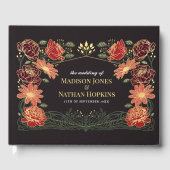 Fantasie betoverde rode bloementuin bruiloft gastenboek (Voorkant)