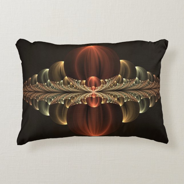 Fantasie Bouw Glanzende Abstracte Fractal Art Accent Kussen (Voorkant)