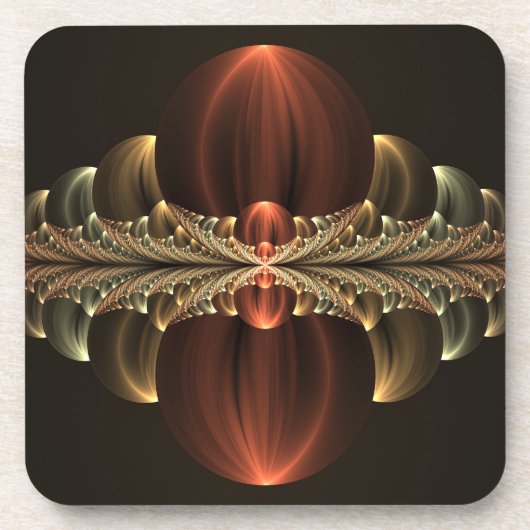 Fantasie Bouw Glanzende Abstracte Fractal Art Bier Onderzetter (Voorkant)