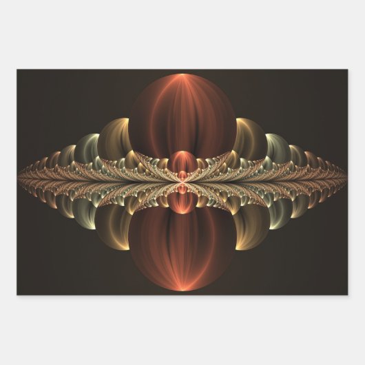 Fantasie Bouw Glanzende Abstracte Fractal Art Inpakpapier Vel (Voorkant 2)