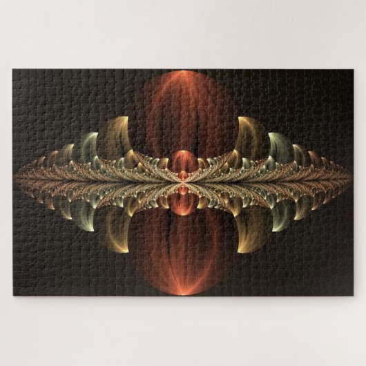 Fantasie Bouw Glanzende Abstracte Fractal Art Legpuzzel (Horizontaal)