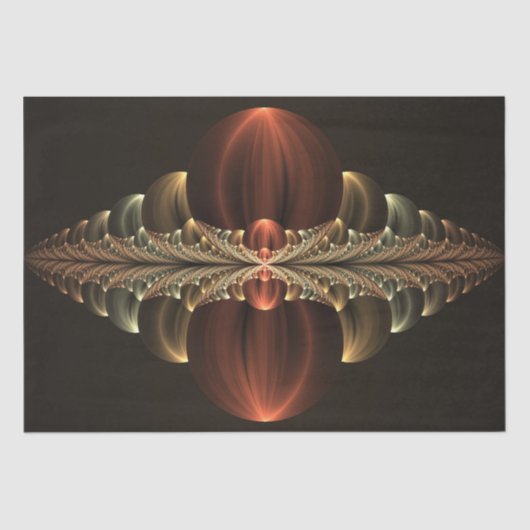 Fantasie Bouw Glanzende Abstracte Fractal Art Tissuepapier (Voorkant)