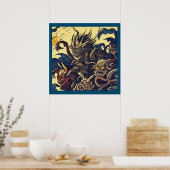 Fantasie Demonen - Woodcut 4 Poster (Keuken)