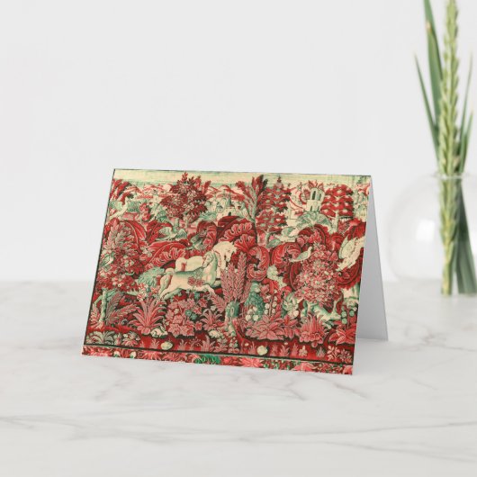 FANTASIE DIEREN, PAARDEN, BOSLANDschap Rood Groen  Kaart (Voorkant)