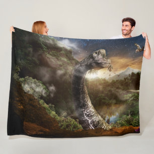 FANTASIE DINOSAURUS FLEECE DEKEN