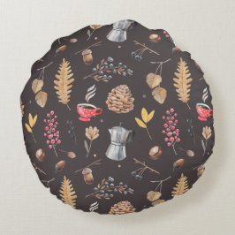 Fantasie-geïnspireerde botanische elementen rond kussen