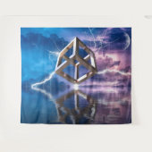 Fantasie Geometrische Landschap Ruimte Hemel Oceaa Wandkleed (Voorkant (horizontaal))