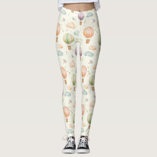 Fantasie Hete Luchtballon Patroon Waterverf Design Leggings